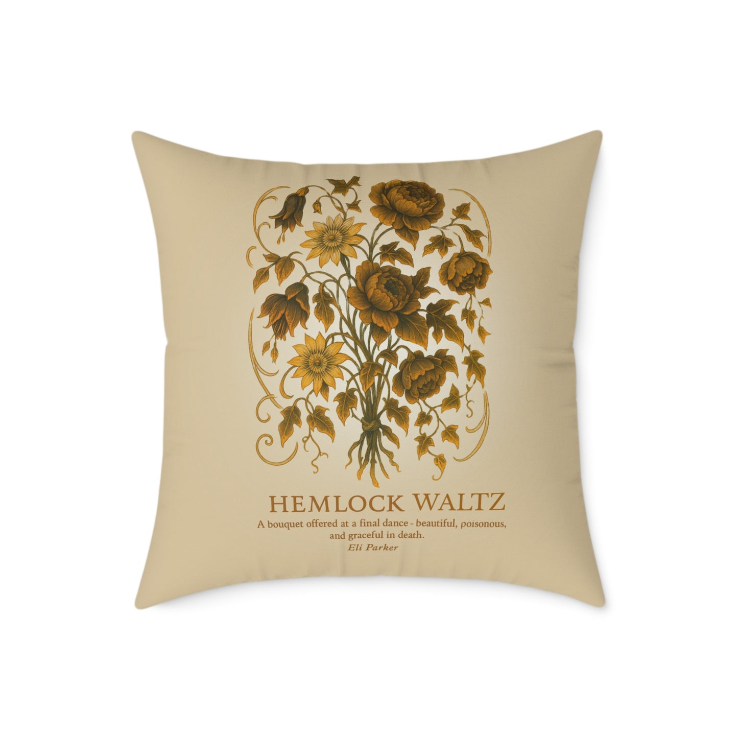 Canvas Pillow -  Haunted Bouquet Collection - Hemlock Waltz