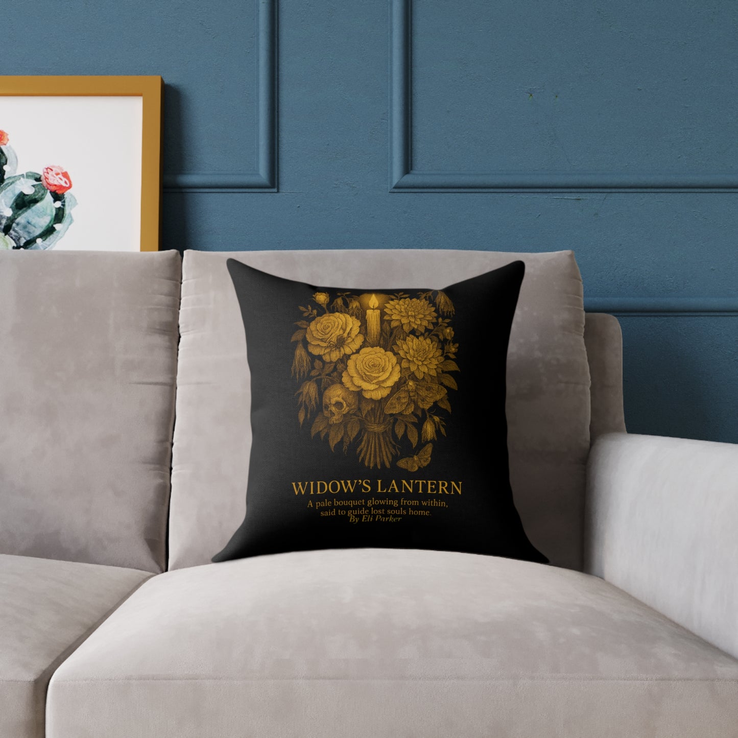 Canvas Pillow -  Haunted Bouquet Collection - Widow's Lantern
