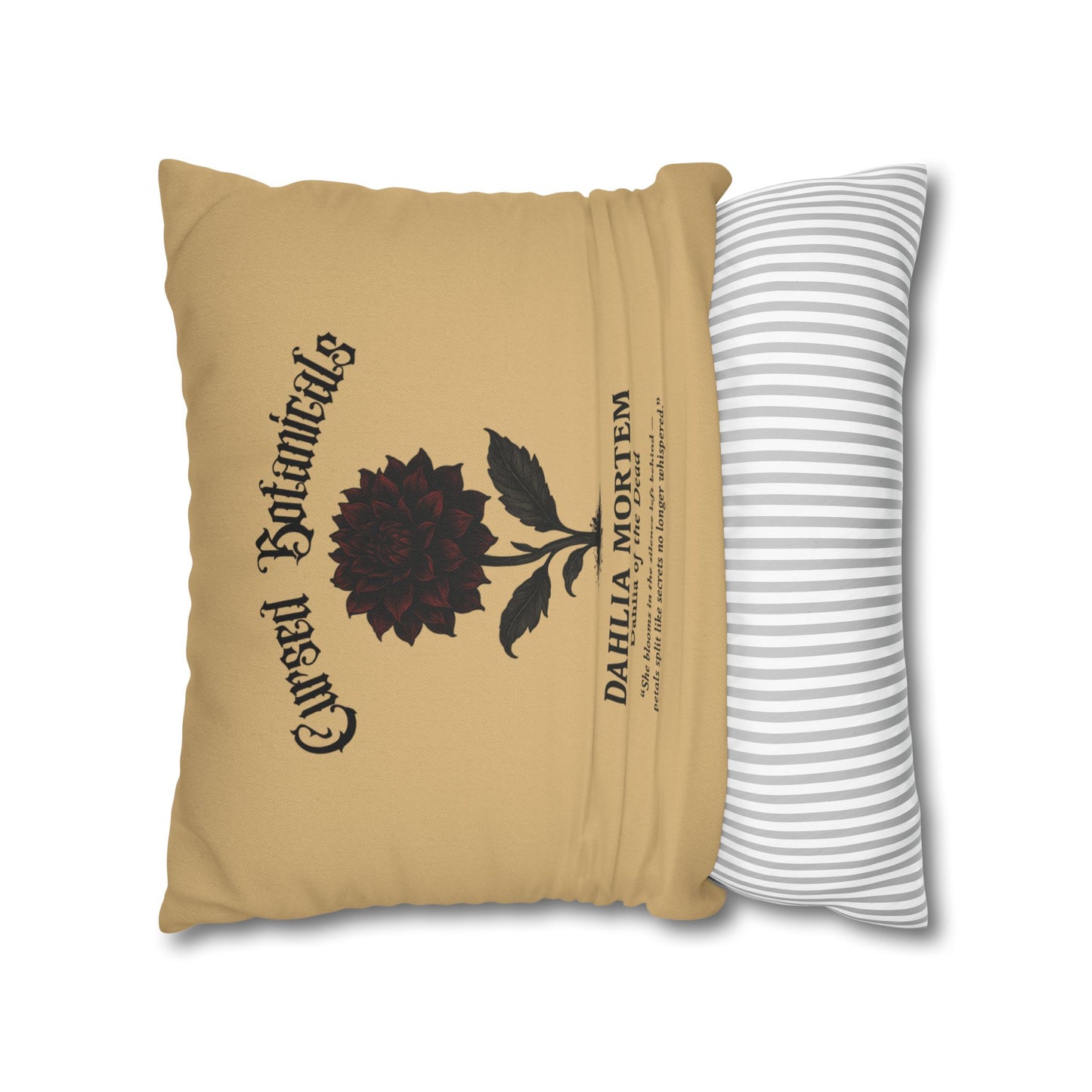 Square Pillowcase, Cursed Botanicals- Dahlia, Spooky Fall Autumn Aesthetic Eerie Design