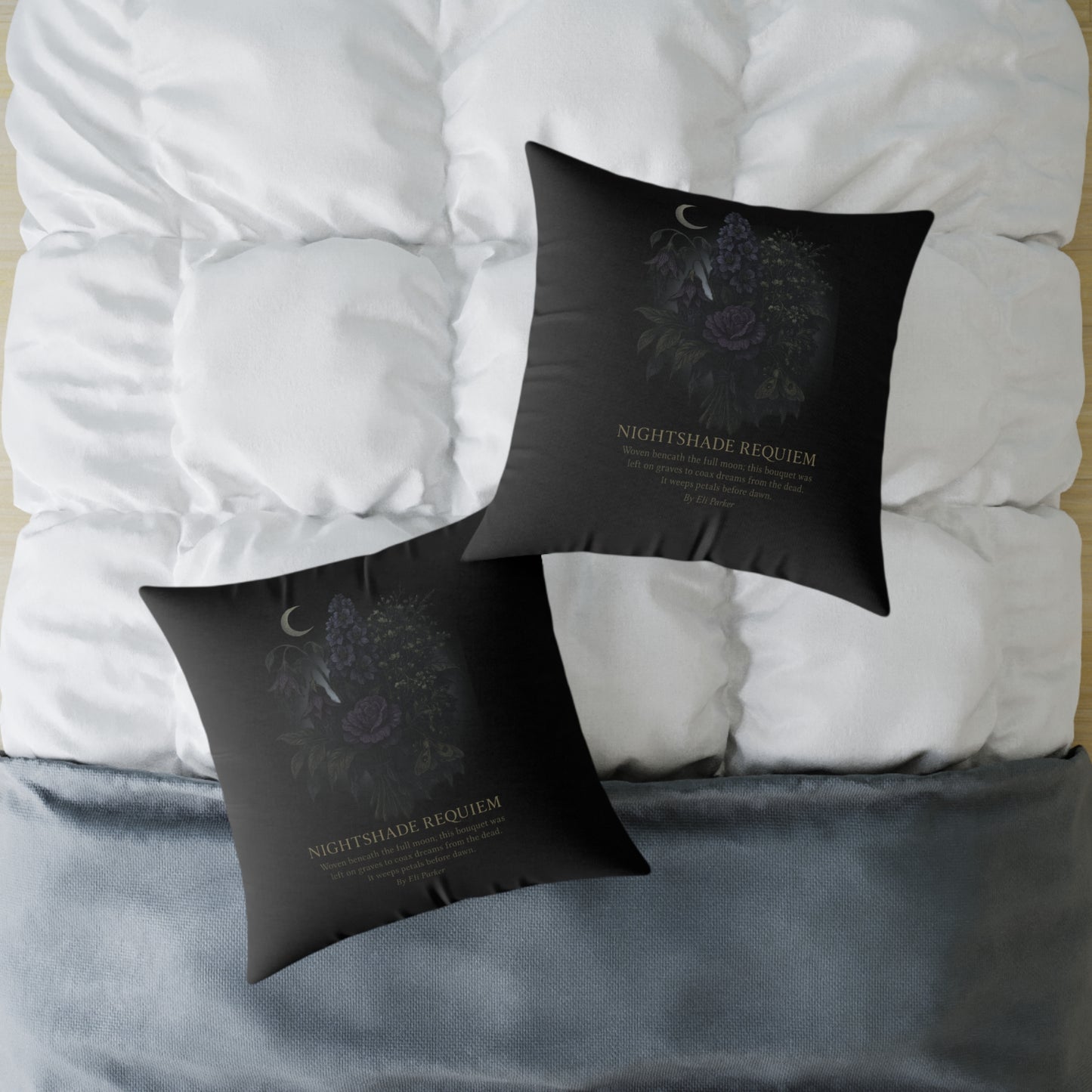 Canvas Pillow -  Haunted Bouquet Collection - Nightshade Requiem