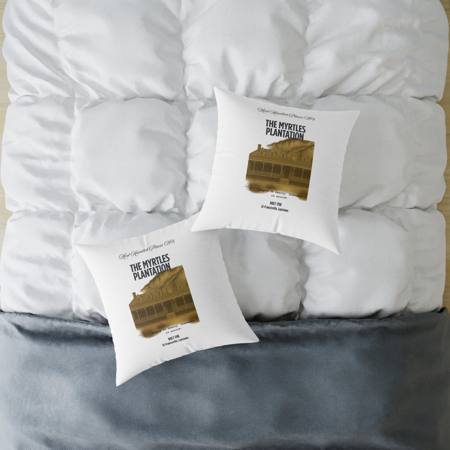 Canvas Pillow - The Most Haunted Collection -The Myrtles Plantation - Rustic Home Decor Accent