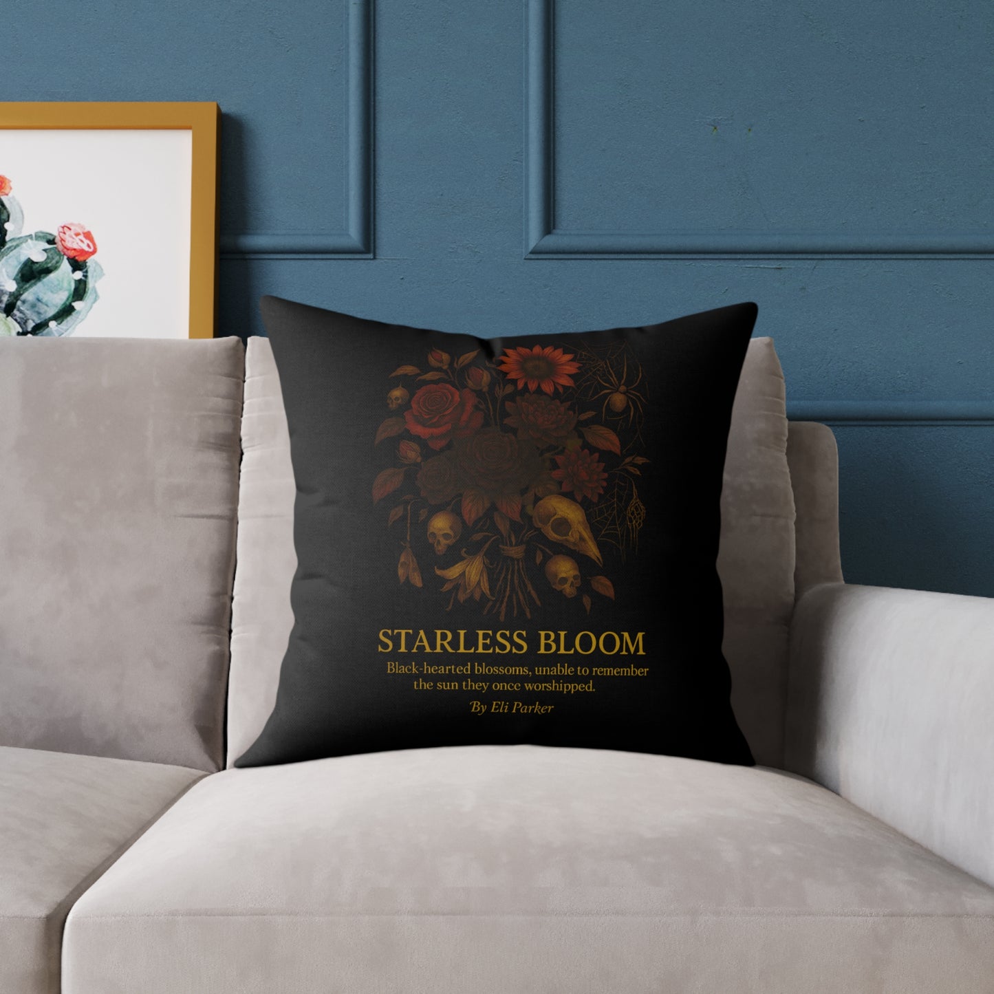 Canvas Pillow -  Haunted Bouquet Collection - Starless Bloom