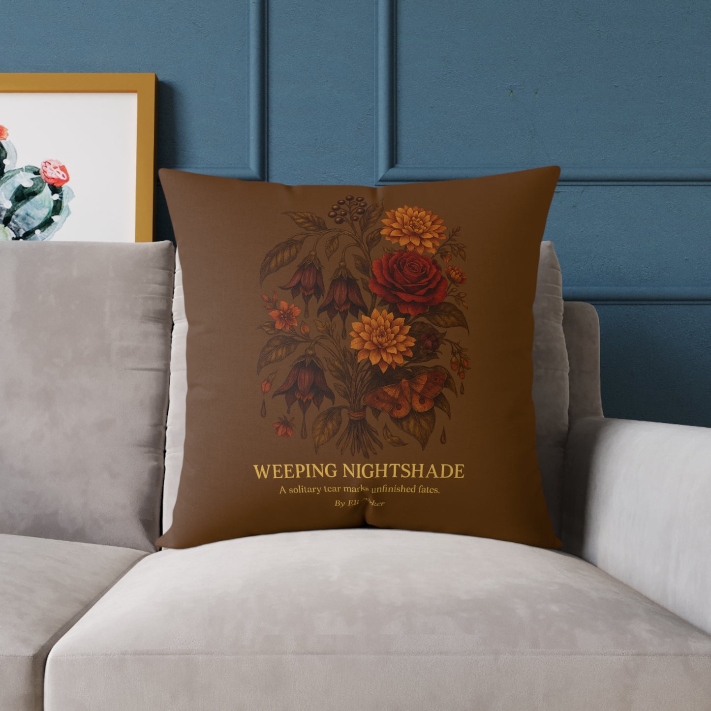 Canvas Pillow -  Haunted Bouquet Collection - Weeping Nightshade