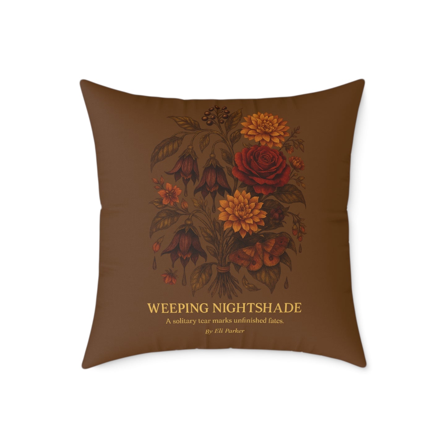 Canvas Pillow -  Haunted Bouquet Collection - Weeping Nightshade