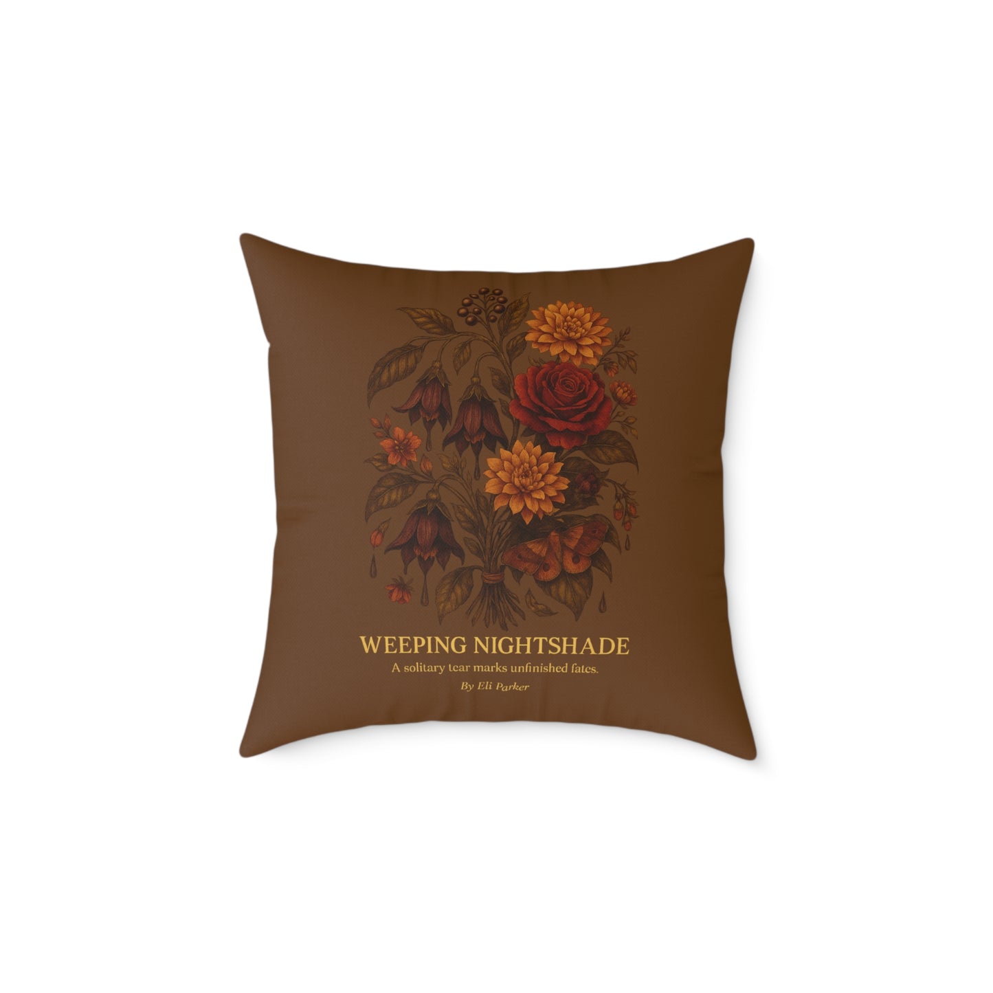 Canvas Pillow -  Haunted Bouquet Collection - Weeping Nightshade