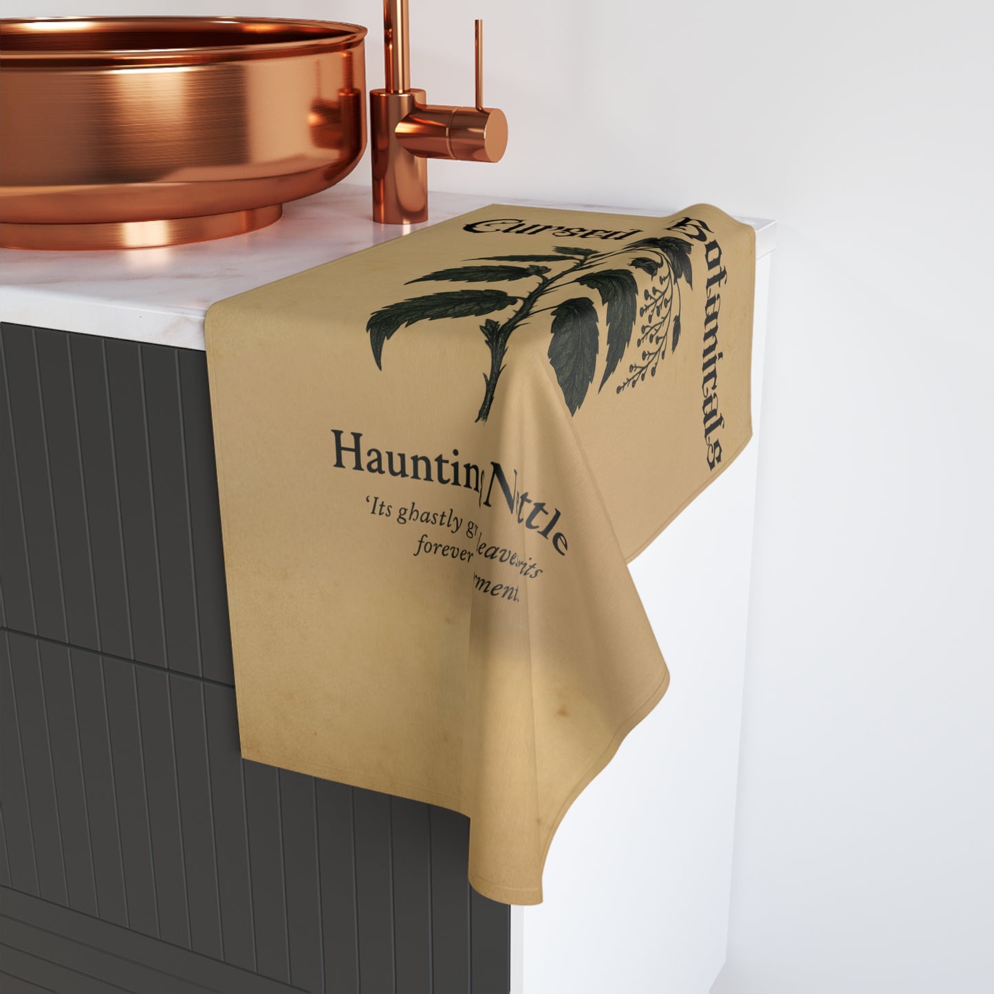 Hand Towel -Cursed Botanicals Collection- Haunting Nettle Design