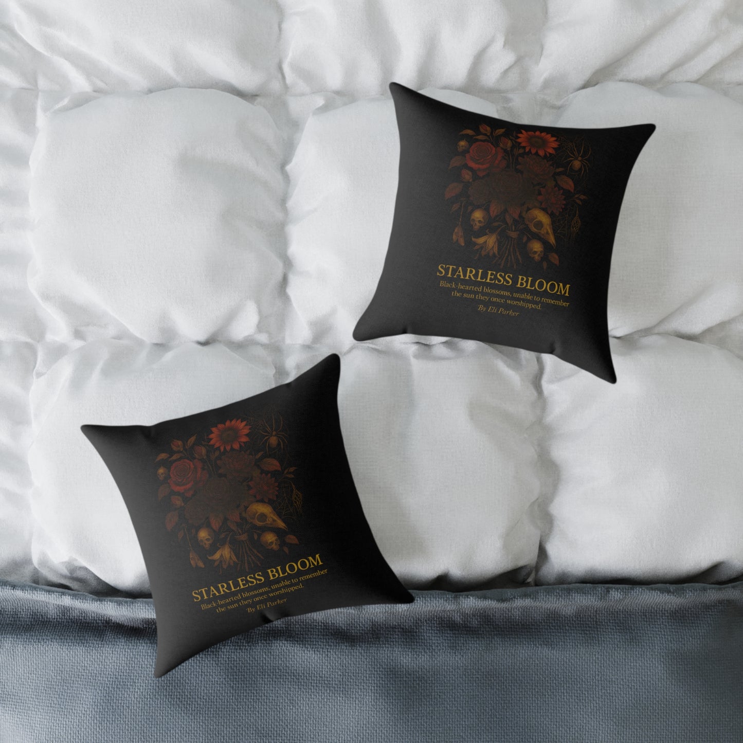 Canvas Pillow -  Haunted Bouquet Collection - Starless Bloom
