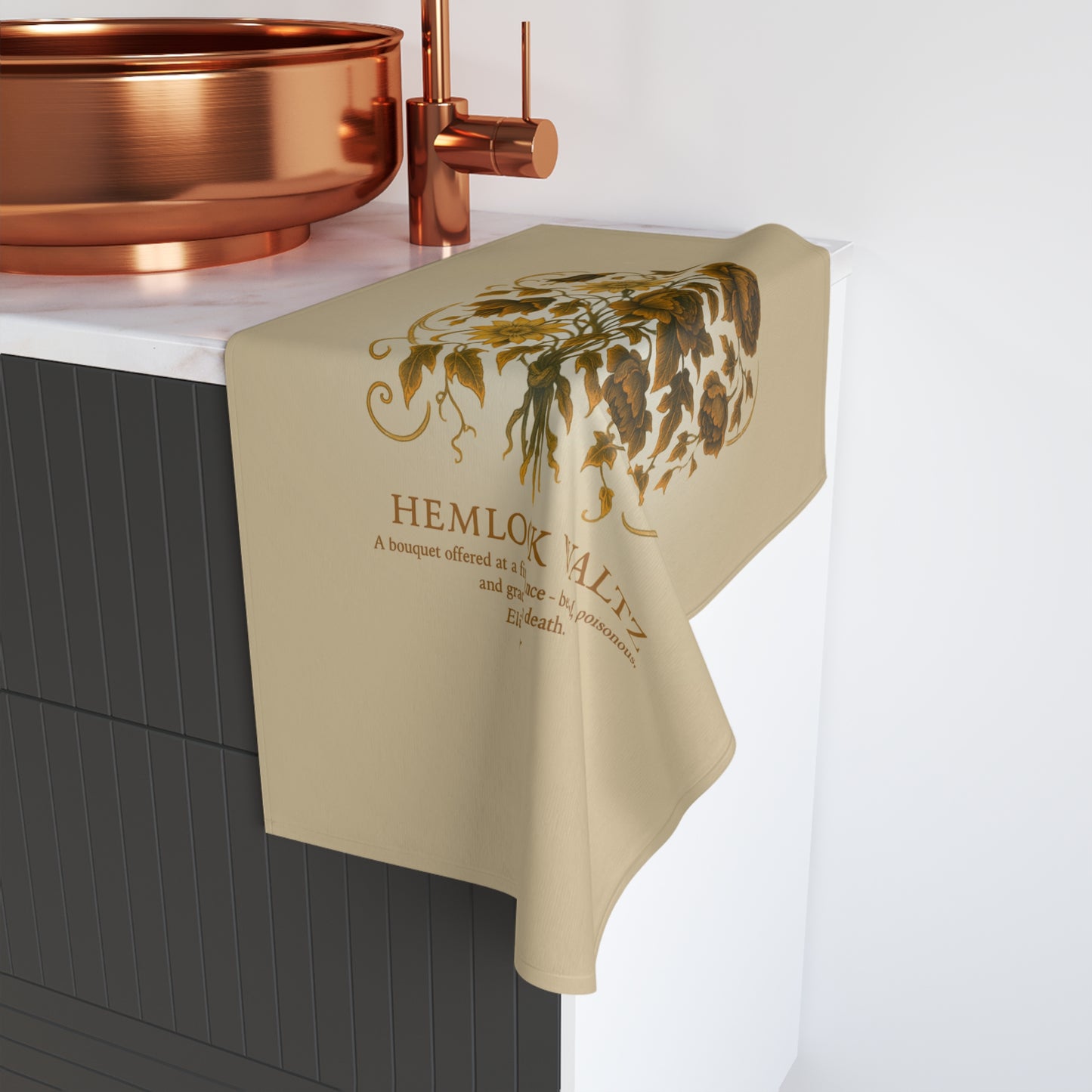 Hand Towel - Haunted Bouquet Collection -Hemlock Waltz Design