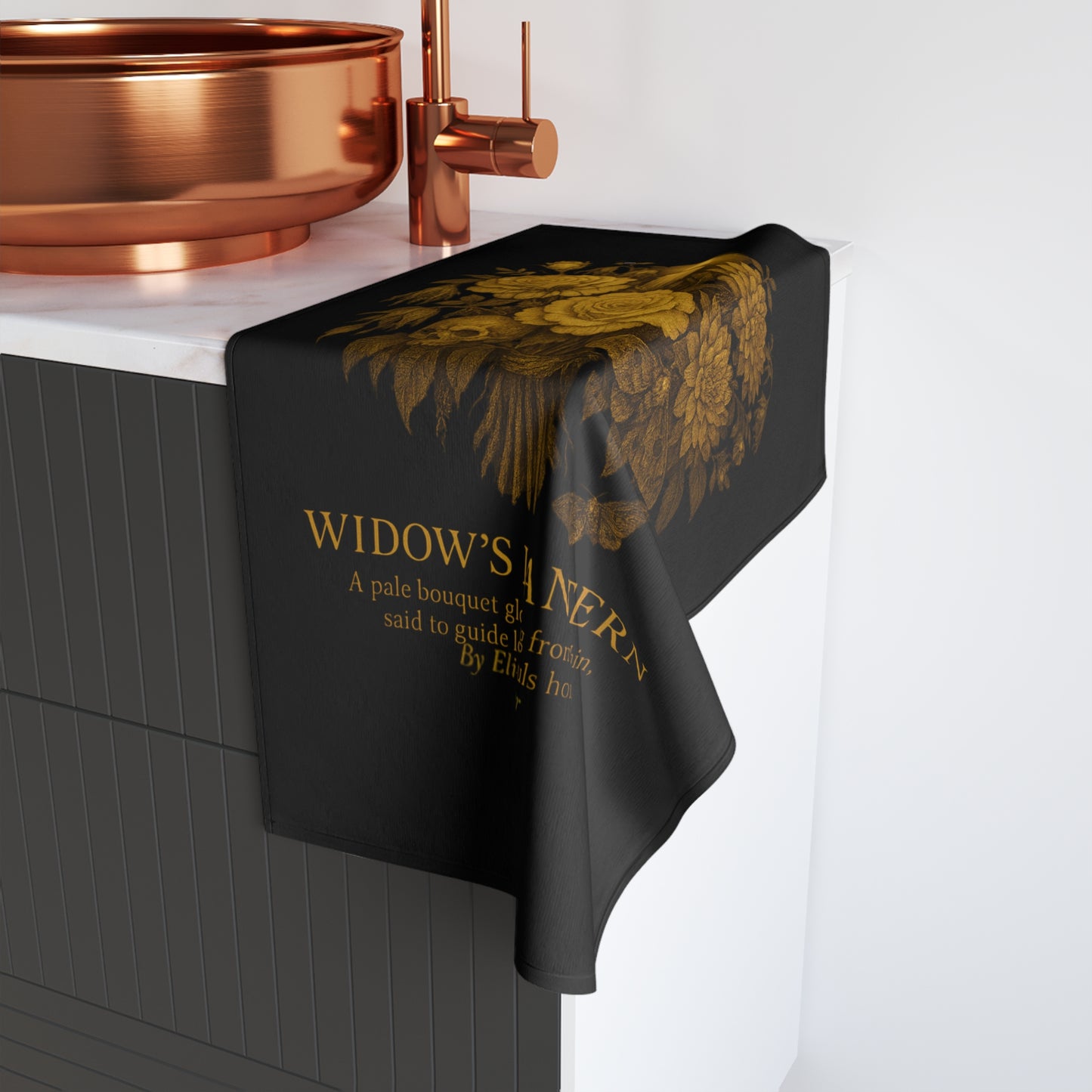 Hand Towel - Haunted Bouquet Collection -Widow's Lantern