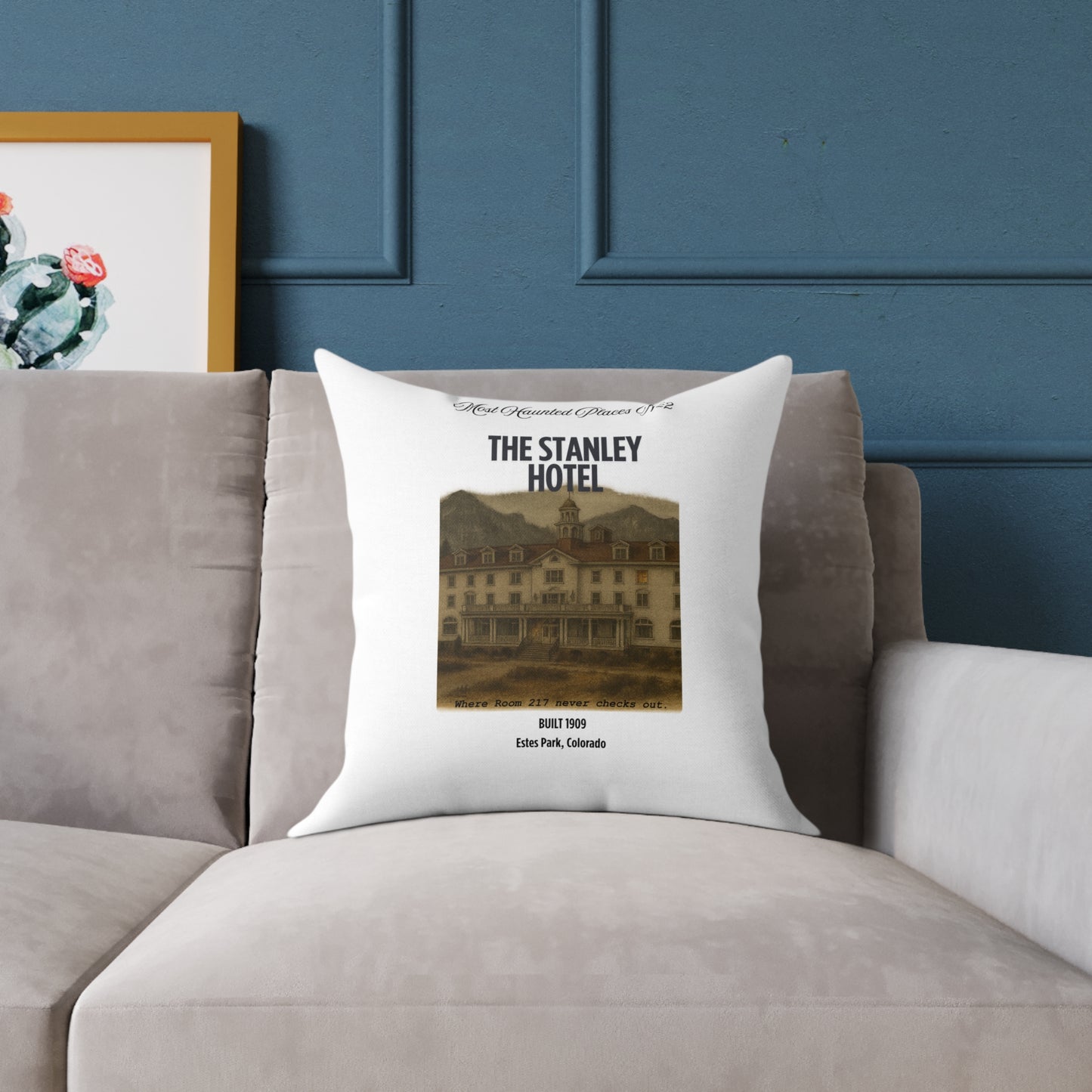 Canvas Pillow - The Most Haunted Collection Stanley Hotel - Rustic Home Decor Accent