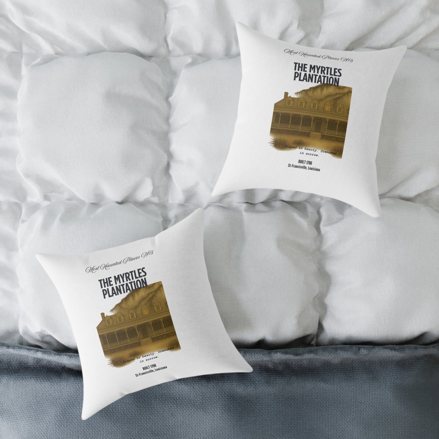 Canvas Pillow - The Most Haunted Collection -The Myrtles Plantation - Rustic Home Decor Accent