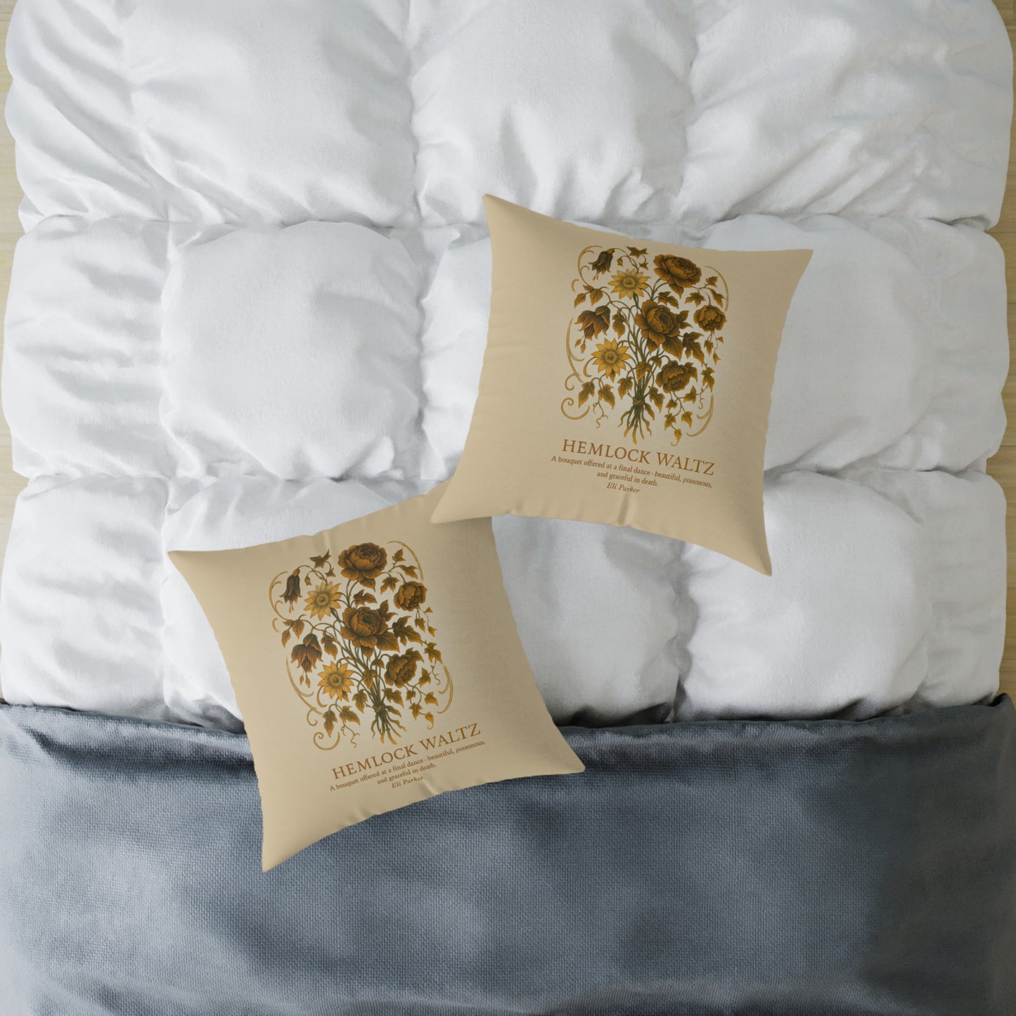 Canvas Pillow -  Haunted Bouquet Collection - Hemlock Waltz