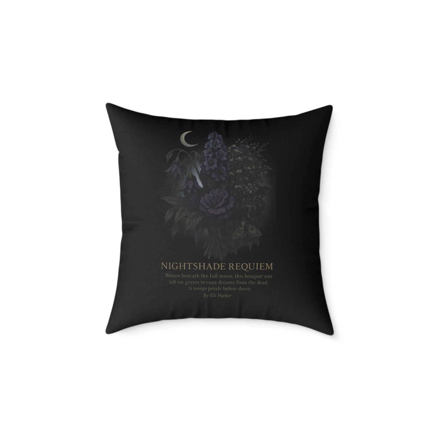 Canvas Pillow -  Haunted Bouquet Collection - Nightshade Requiem