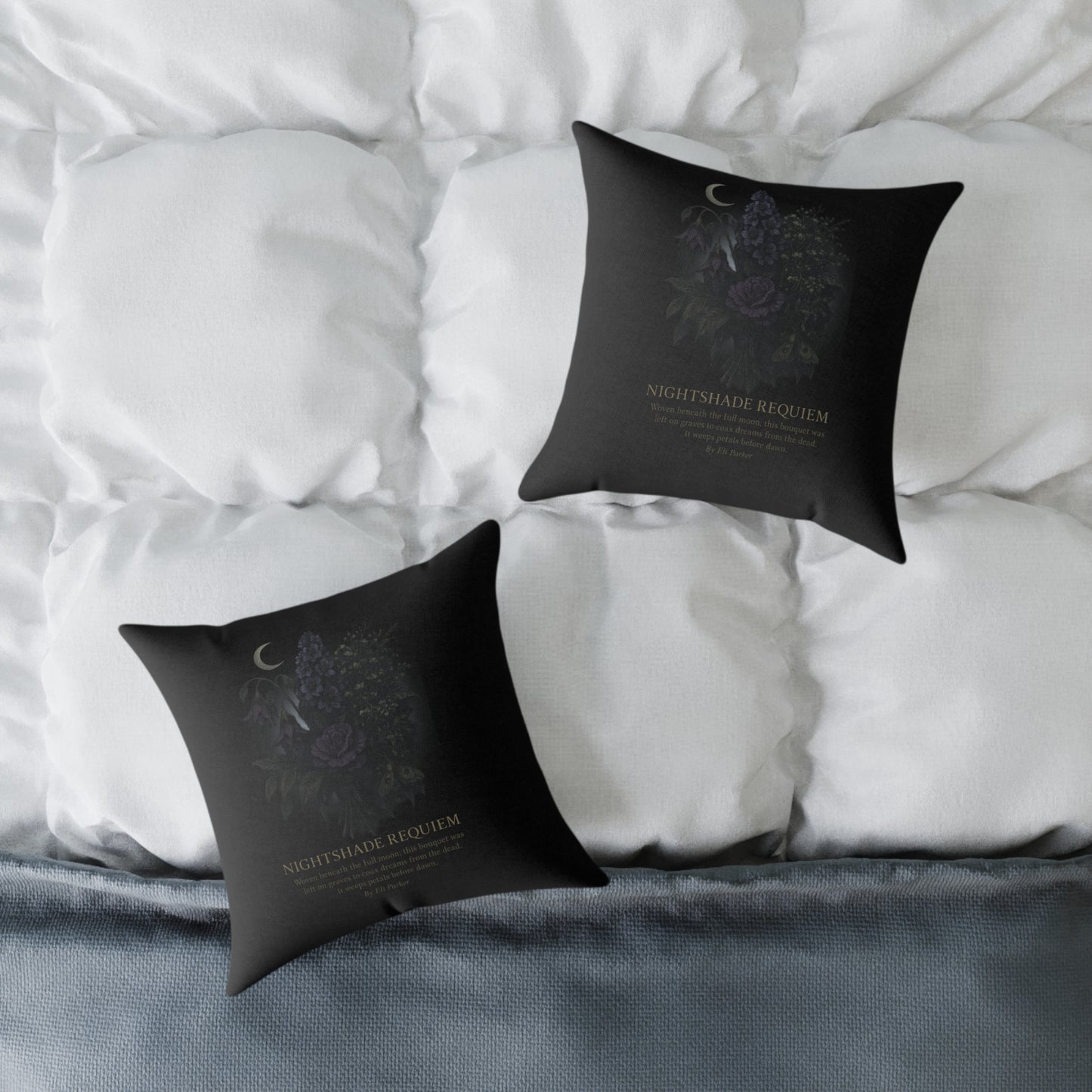 Canvas Pillow -  Haunted Bouquet Collection - Nightshade Requiem