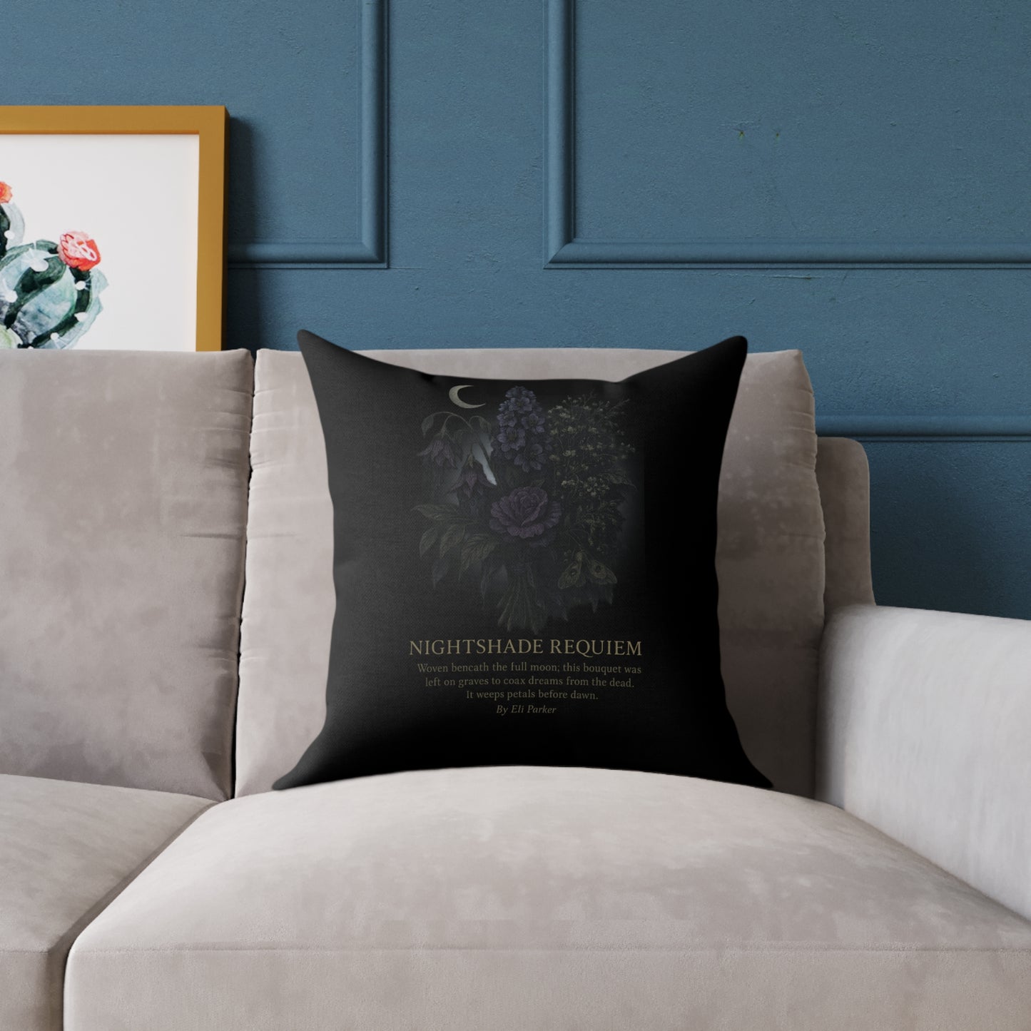 Canvas Pillow -  Haunted Bouquet Collection - Nightshade Requiem