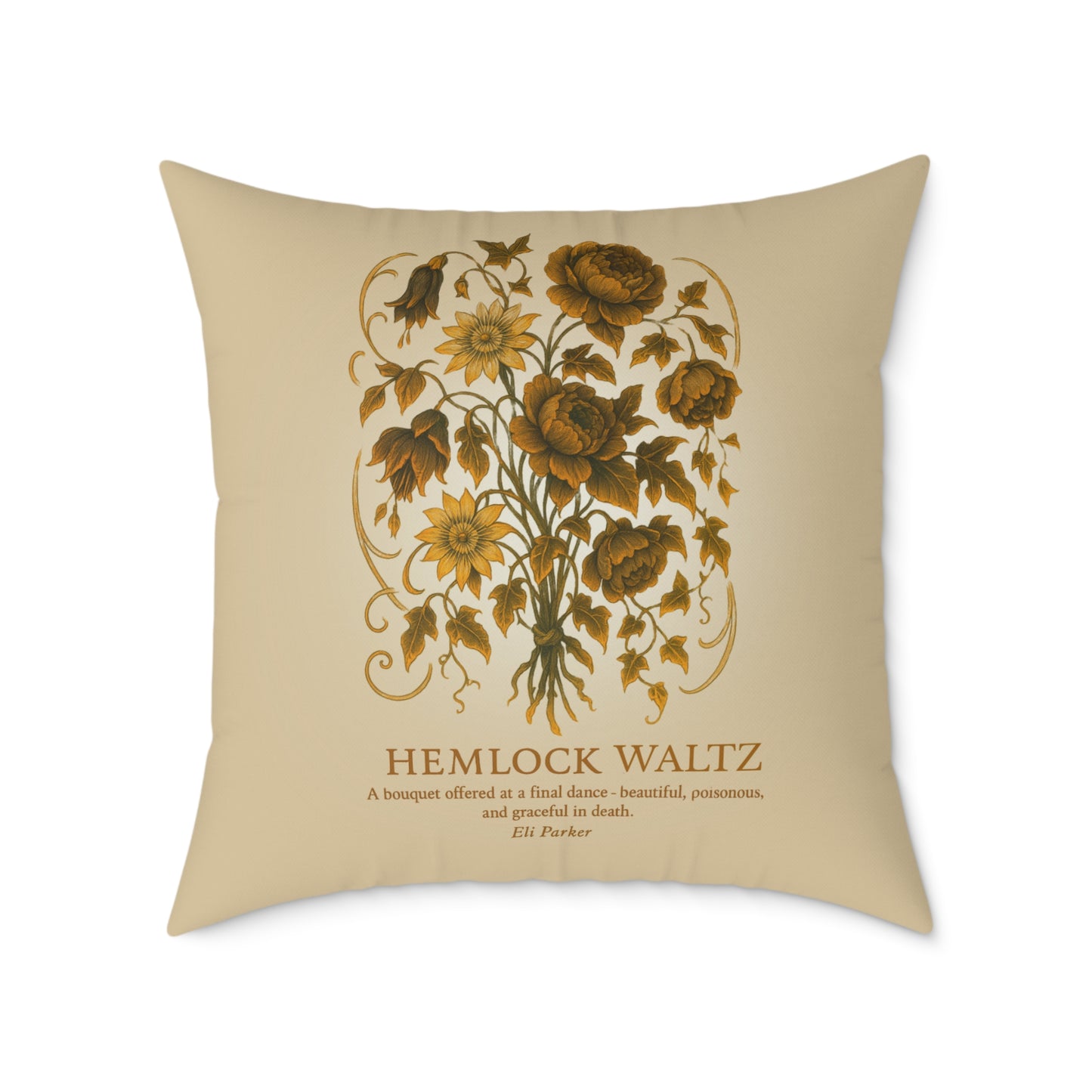 Canvas Pillow -  Haunted Bouquet Collection - Hemlock Waltz